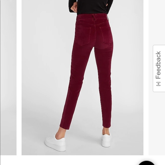 Express Ankle Leggings, Mid Rise, Burgundy, Size 10 - Picture 2 of 4